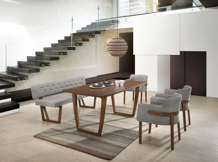 Jordan Modern Walnut &amp; Grey Dining Set