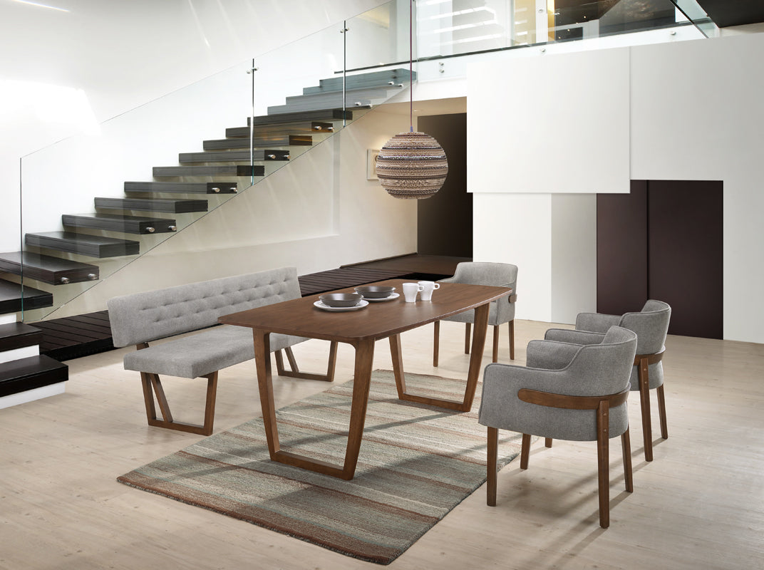 Jordan Modern Walnut & Grey Dining Set