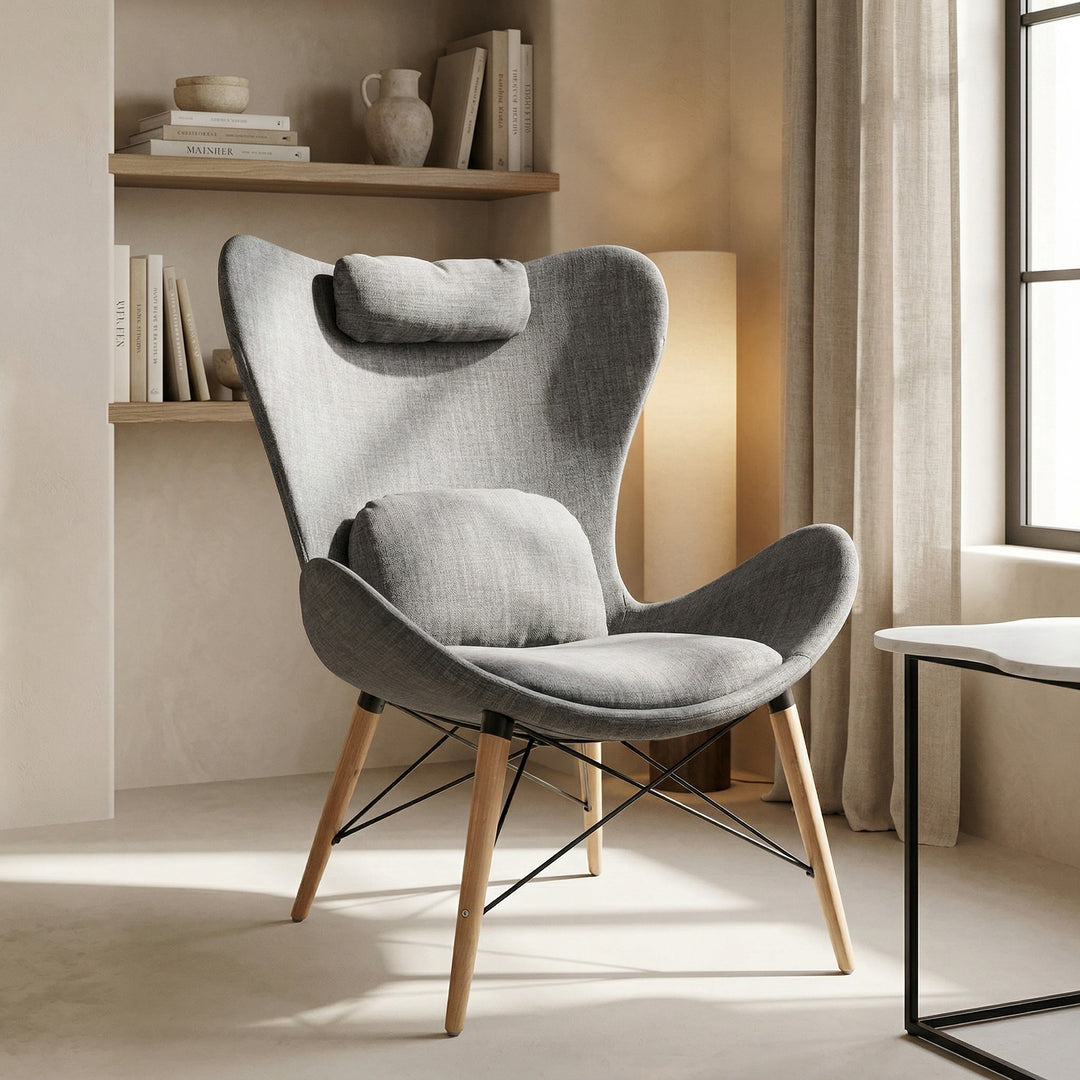 Britt Modern Grey Fabric Accent Chair