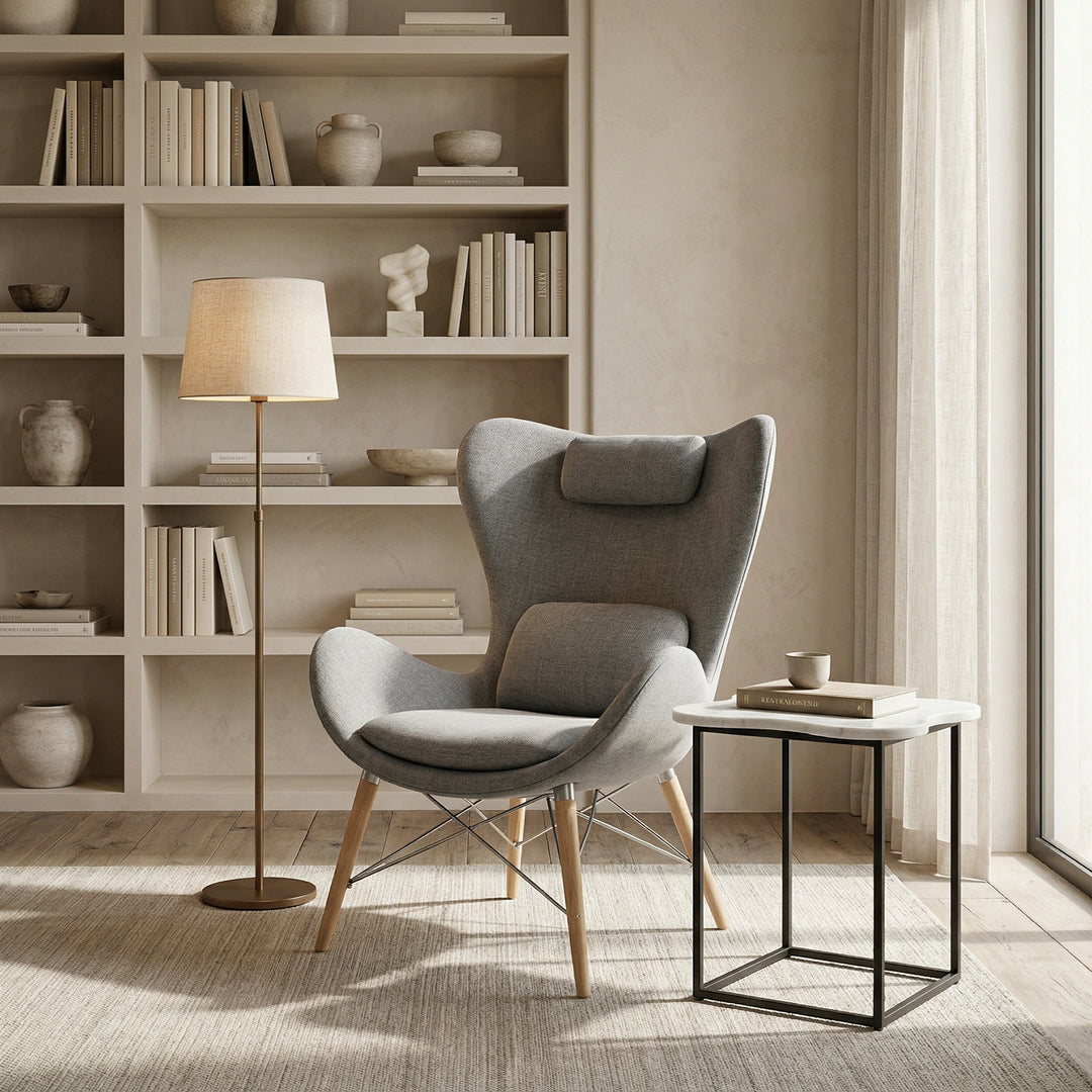 Britt Modern Grey Fabric Accent Chair