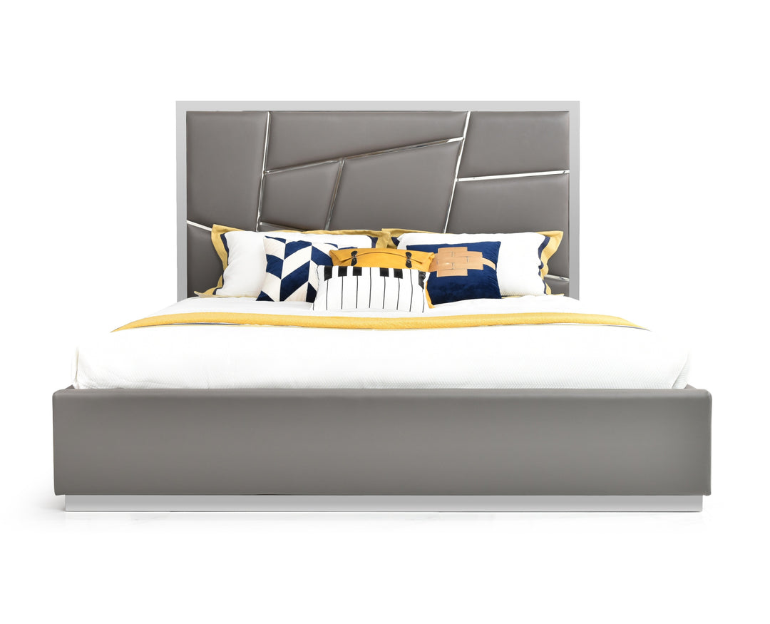 Chrysler Modern Grey Bonded Leather Bed