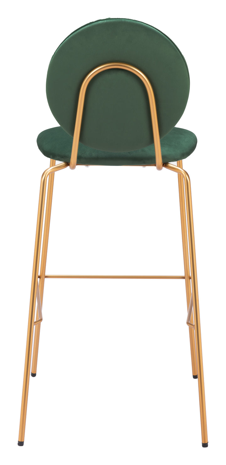 Zuo Modern 109806 Odessa Barstool (Set of 2) Green &amp; Gold