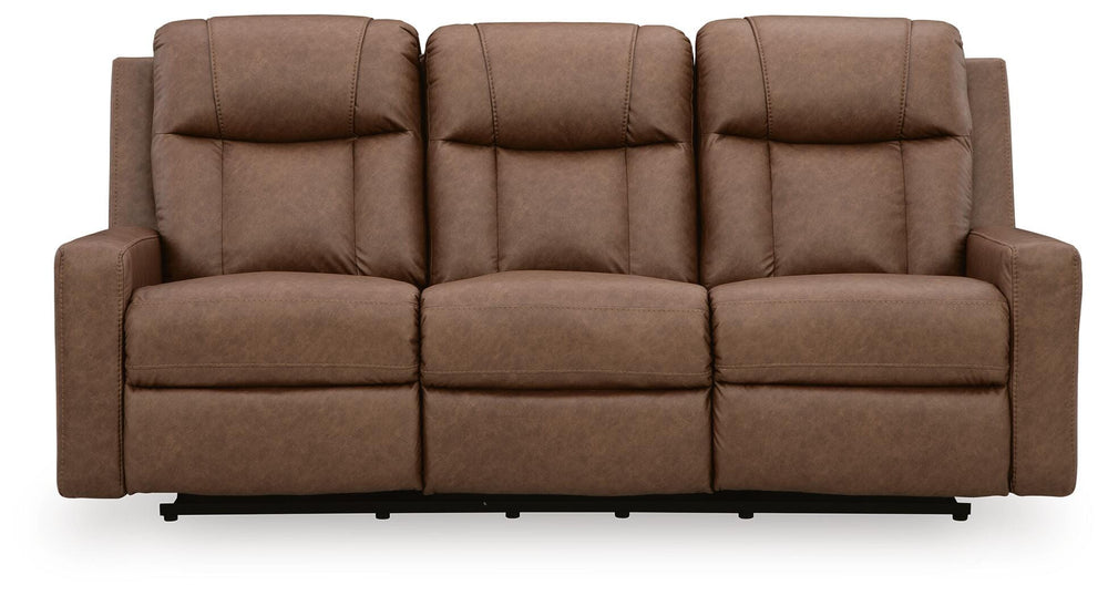Mackmenville Reclining Sofa - Caramel (4)