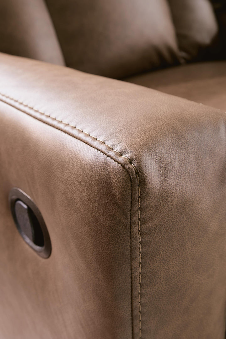 Mackmenville Reclining Sofa - Caramel (8)
