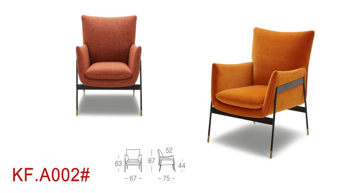 Joseph Modern Orange Fabric Accent Chair