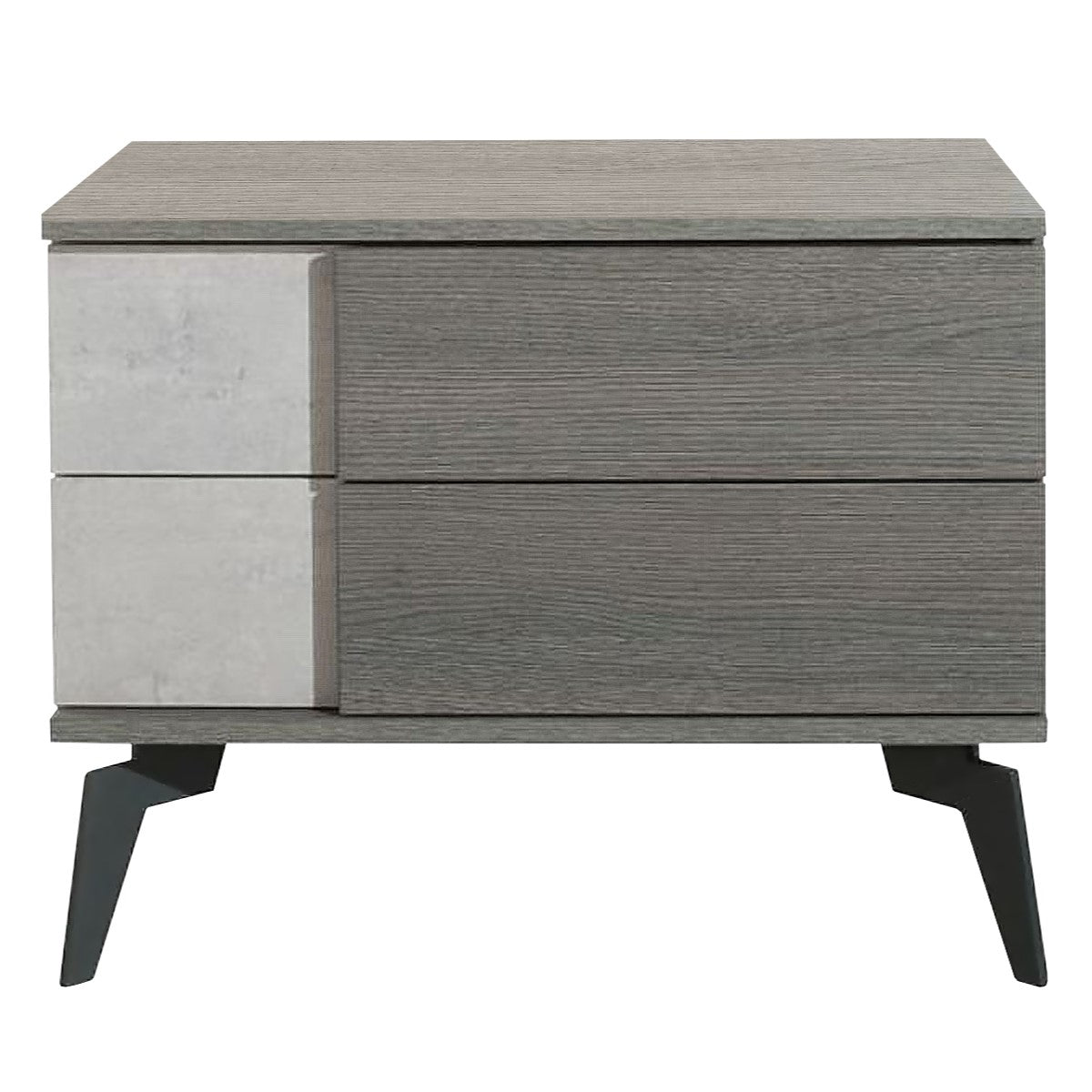 Palermo Italian Modern Faux Concrete & Grey Nightstand