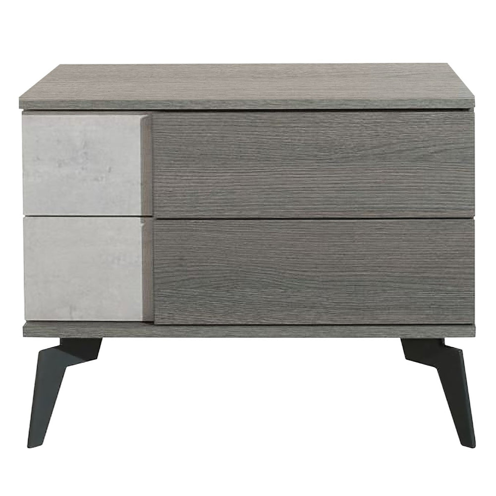 Palermo Italian Modern Faux Concrete & Grey Nightstand