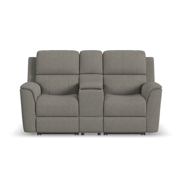 flexsteel-henry-leather-power-reclining-loveseat-console-fog-gray