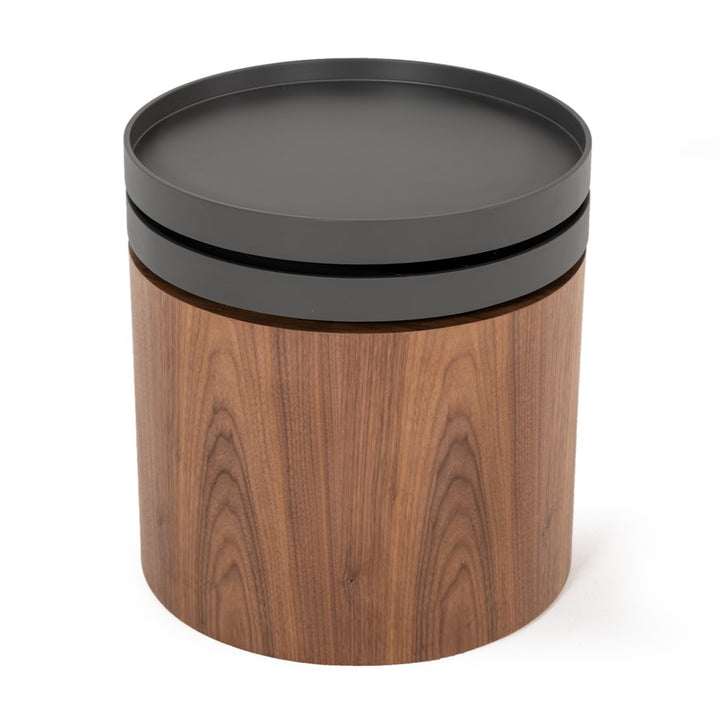 Bascom Modern Walnut End Table W/ Swivel Top
