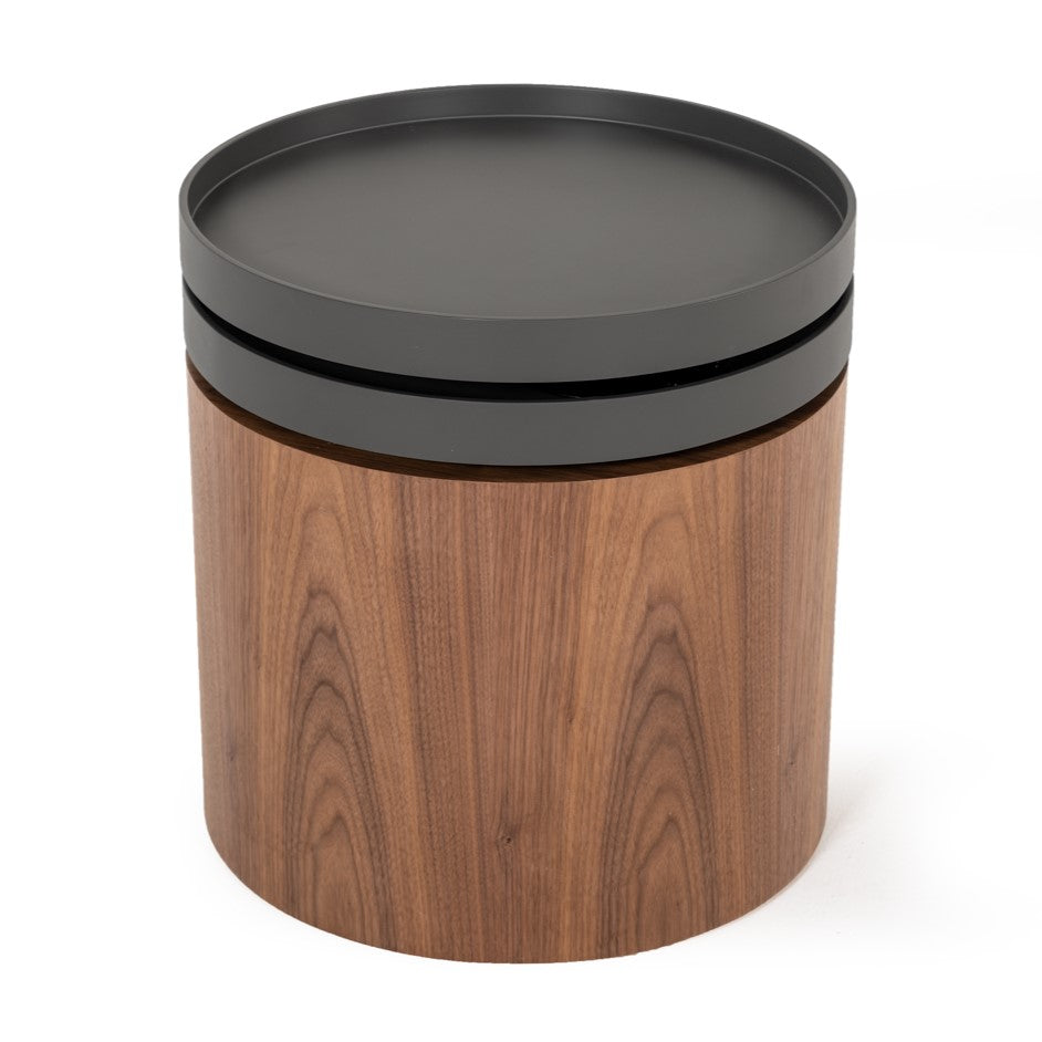 Bascom Modern Walnut End Table W/ Swivel Top