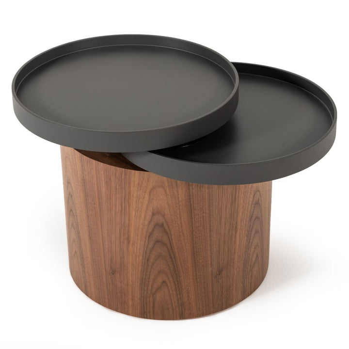 Bascom Modern Walnut End Table W/ Swivel Top