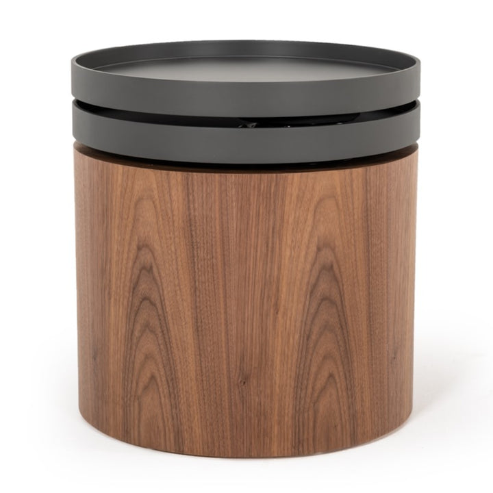 Bascom Modern Walnut End Table W/ Swivel Top