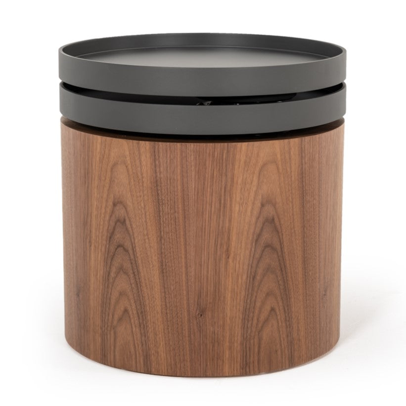 Bascom Modern Walnut End Table W/ Swivel Top