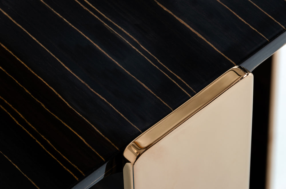 Leroy Modern Ebony & Rosegold Console Table - View 4
