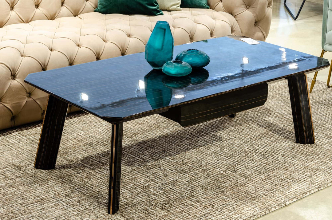 Chadwick Modern Ebony  and  Rosegold Coffee Table