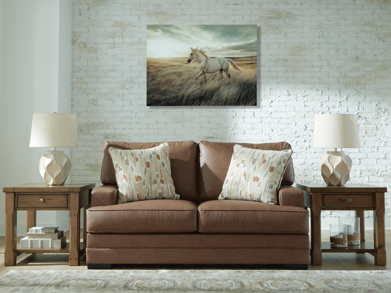 VillaCourt Loveseat - Light Brown (2)