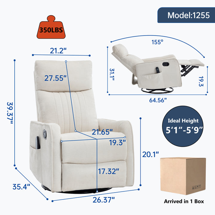 beige-heat-massage-manual-recliner-chair-with-rocker-and-swivel-in-fabric-for-living-room