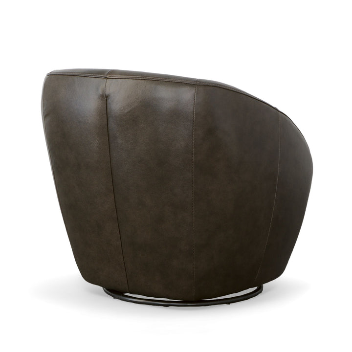 Wade Leather Swivel Chair in Carob