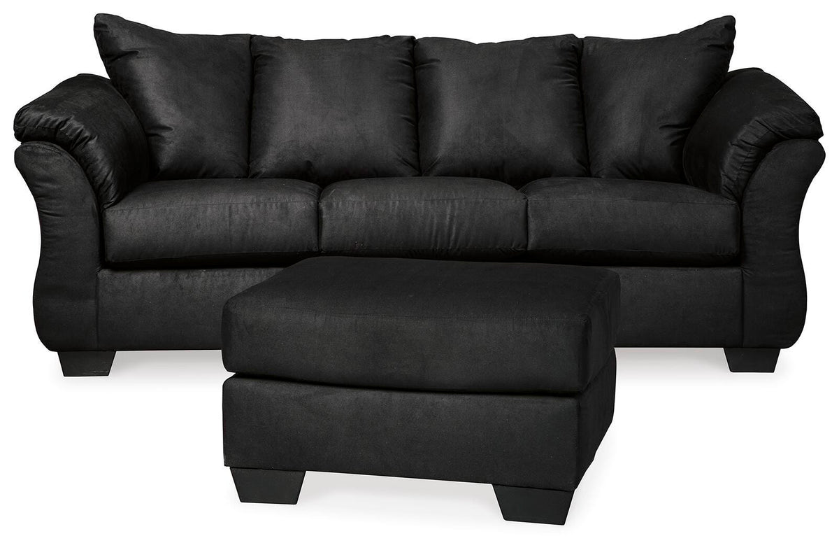 Darcy Sofa and Ottoman - Black (1)