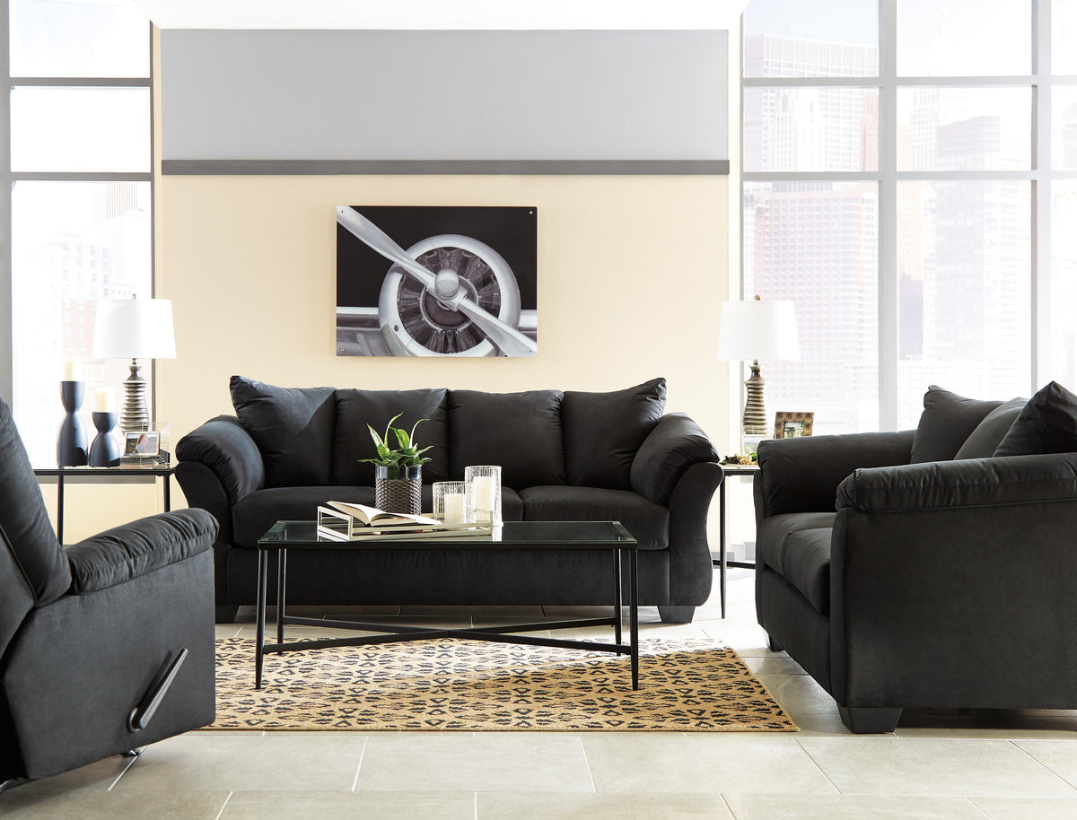 Darcy Sofa, Loveseat and Recliner - Black (2)