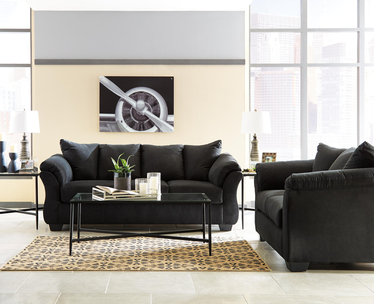 Darcy Sofa and Loveseat - Black (2)
