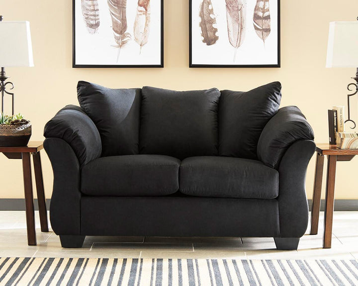 Darcy Loveseat and Ottoman - Black (6)