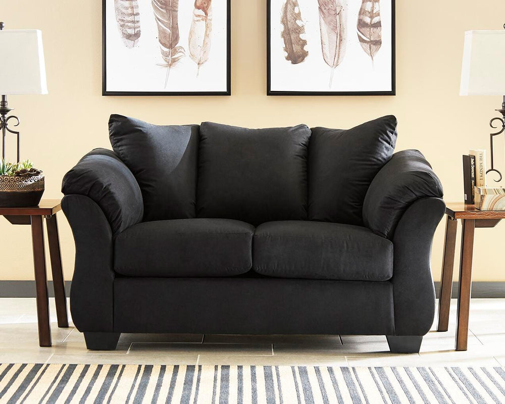 Darcy Loveseat and 2 Recliners - Black (9)