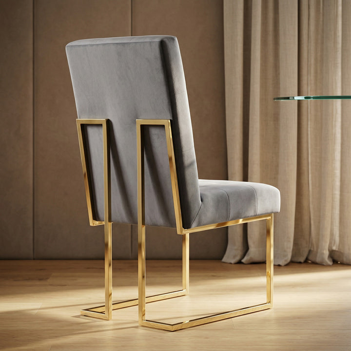 Legend Modern Grey Fabric &amp; Gold Dining Chair (Set of 2)