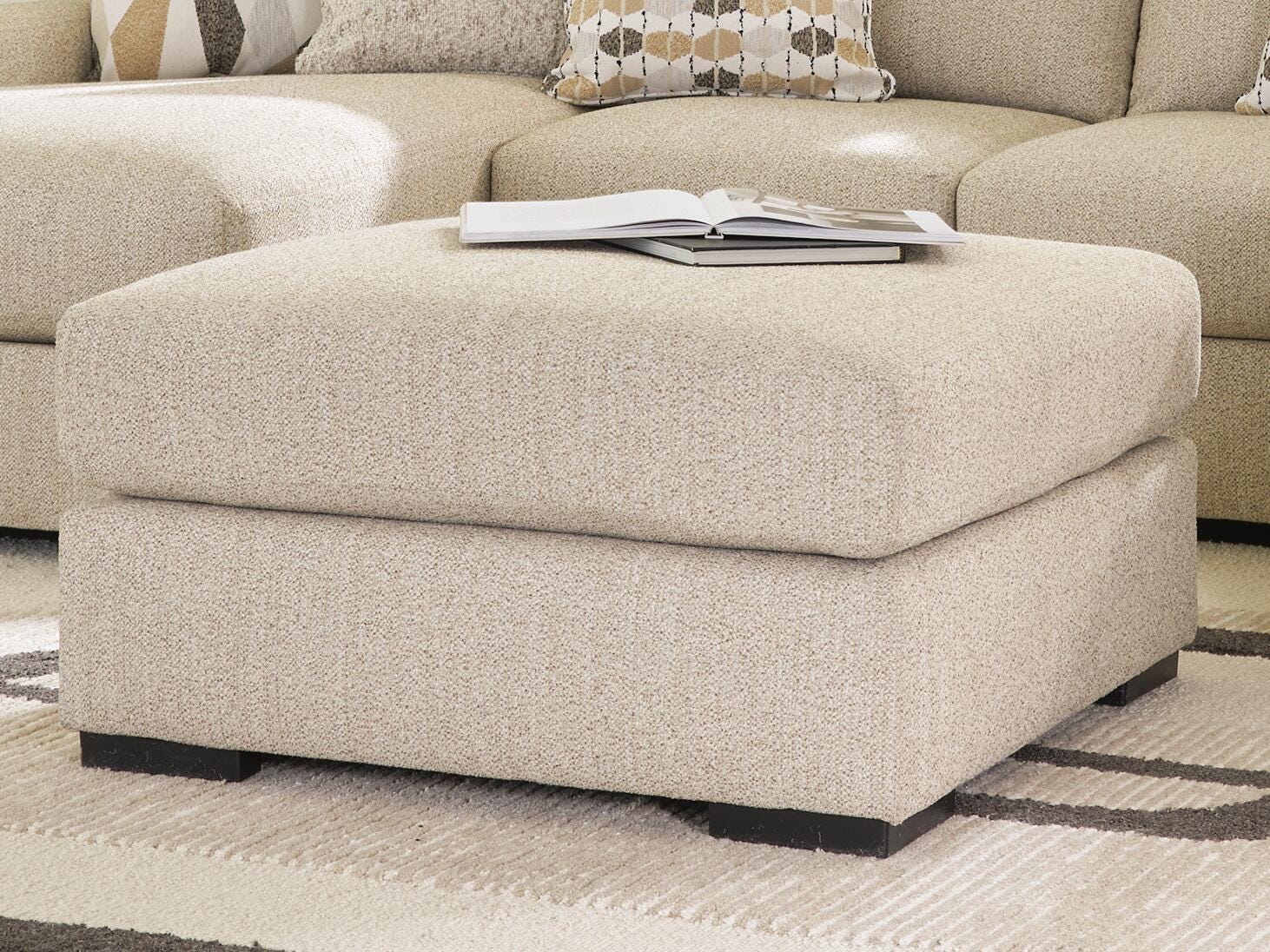 Laurelgrove Oversized Accent Ottoman - Pearl Silver (2)