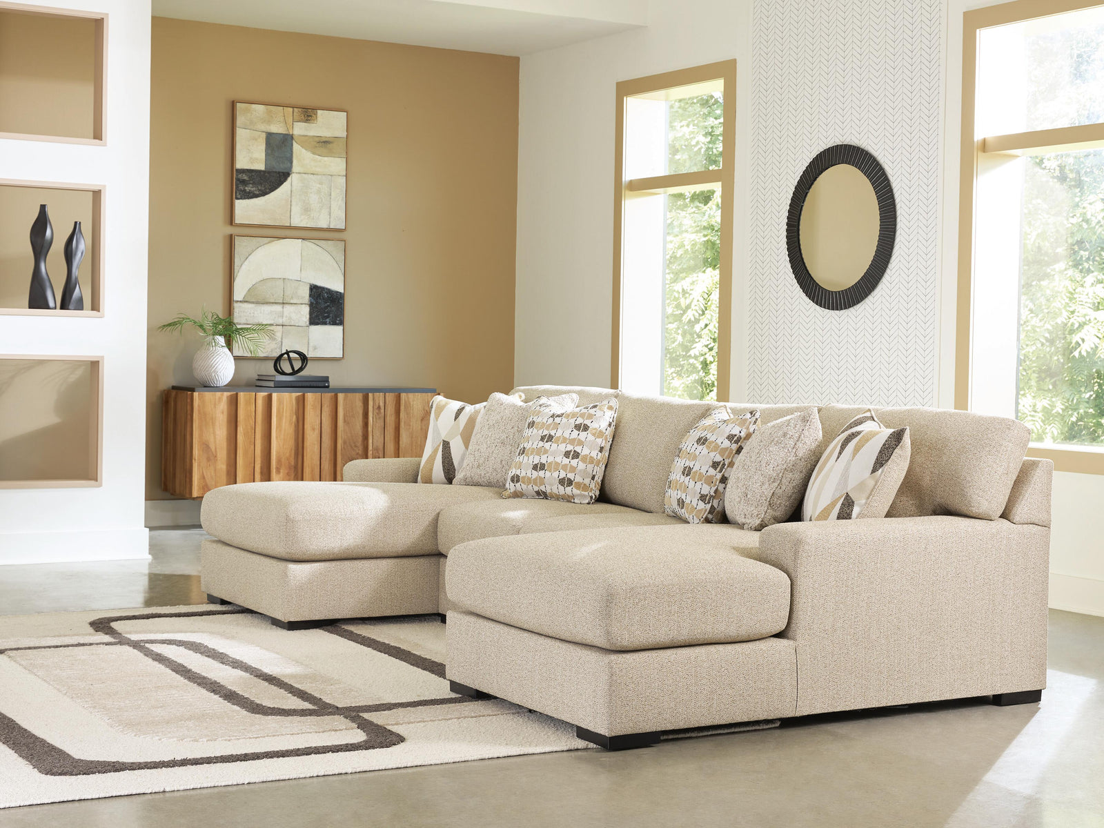 Laurelgrove 3-Piece Double Chaise Sectional - Pearl Silver (2)