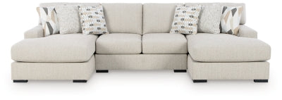 Laurelgrove 3-Piece Double Chaise Sectional - Pearl Silver - Pearl Silver
