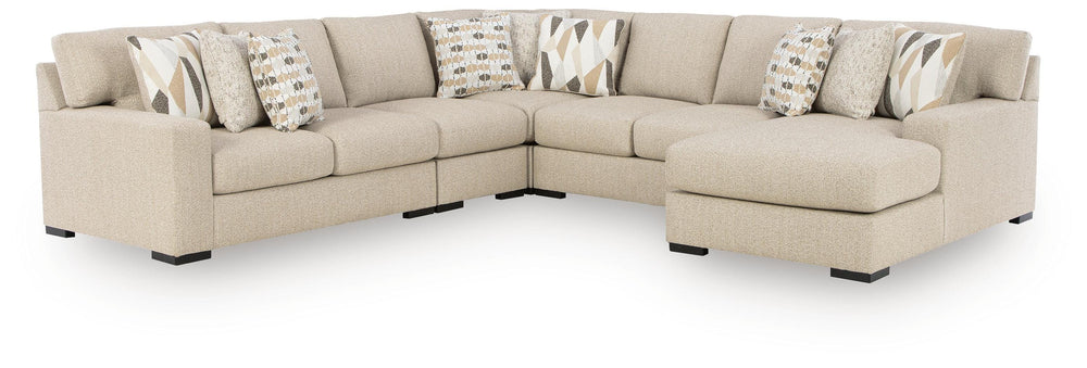 Laurelgrove 5-Piece Sectional with Chaise - Pebble (1)