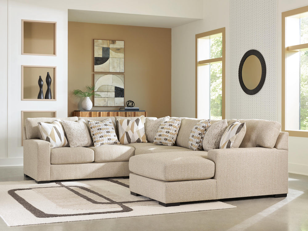 Laurelgrove 4-Piece Sectional with Chaise - Pebble (2)