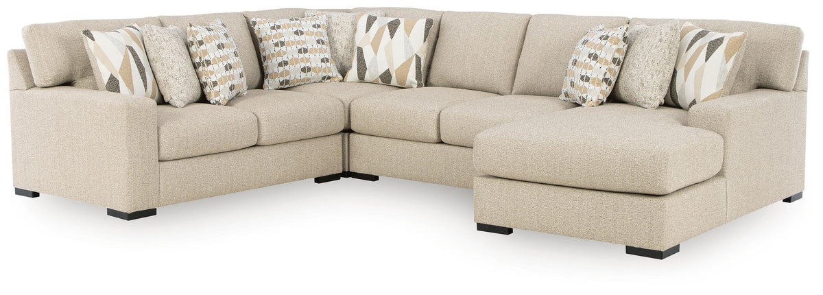 Laurelgrove 4-Piece Sectional with Chaise - Pebble (1)