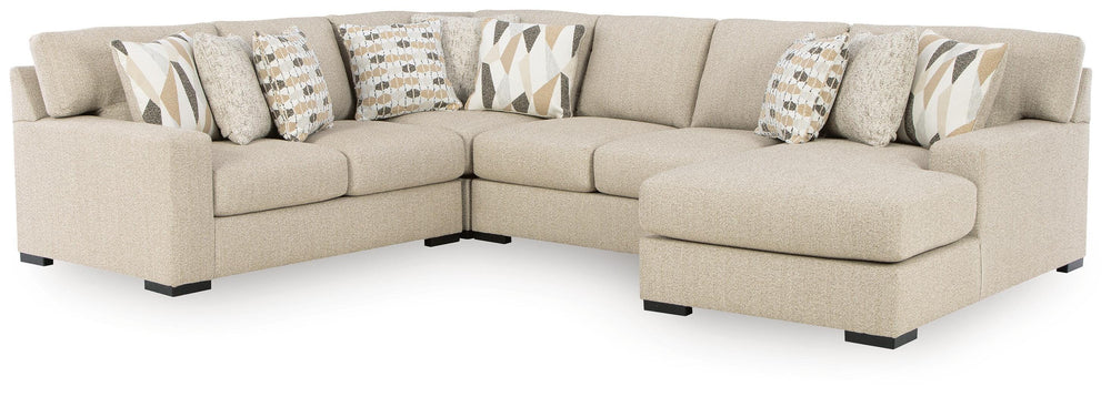 Laurelgrove 4-Piece Sectional with Chaise - Pebble (1)