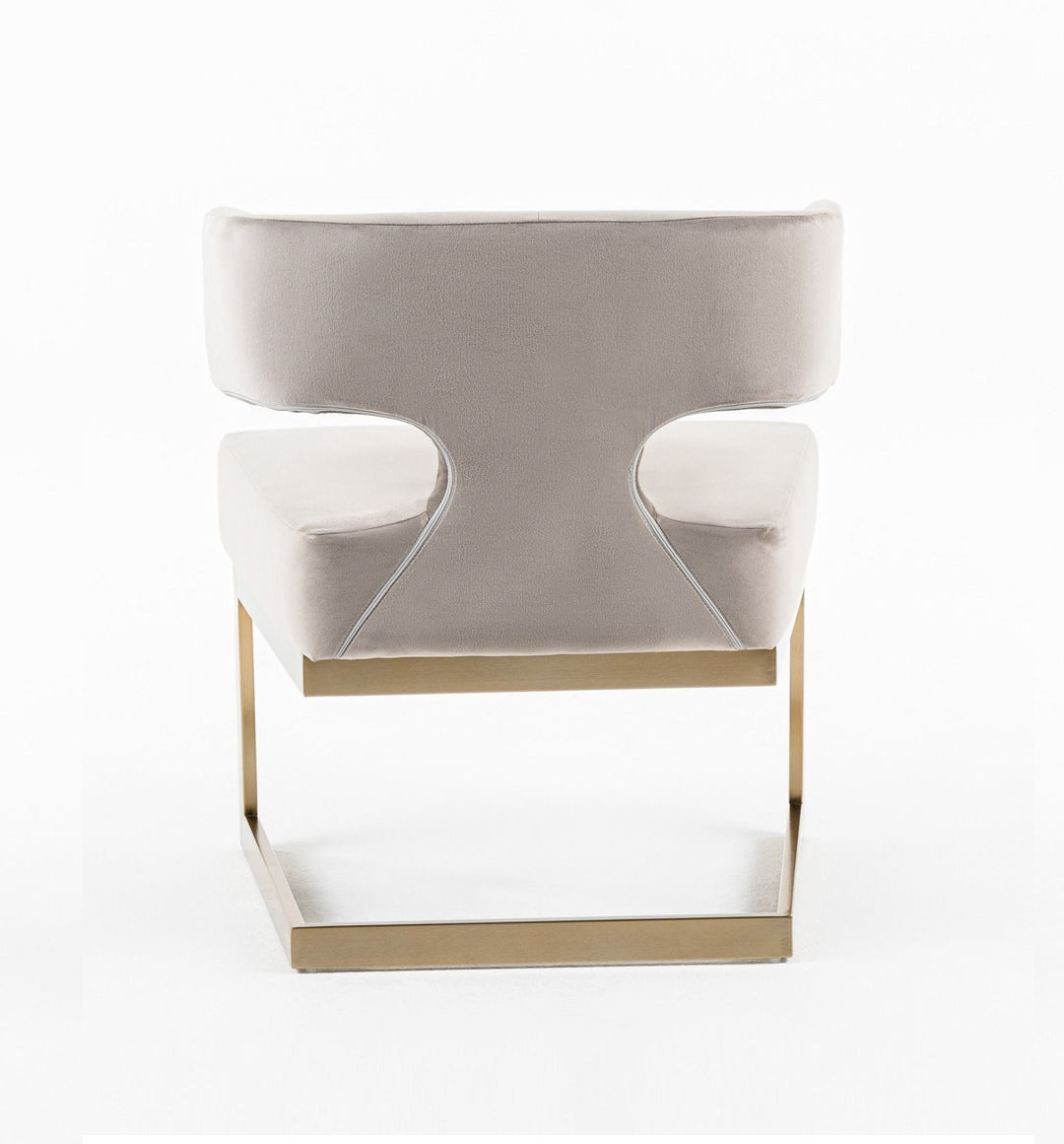 Calvo Modern OffWhite Velvet & Brass Dining Chair