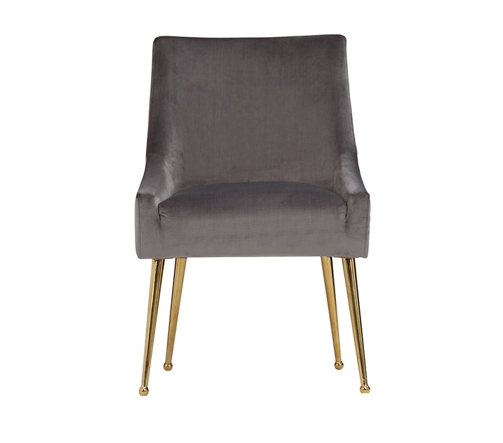 Castana Modern Grey Velvet &amp; Gold Dining Chair (Set of 2)