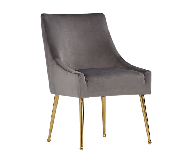 Castana Modern Grey Velvet &amp; Gold Dining Chair (Set of 2)