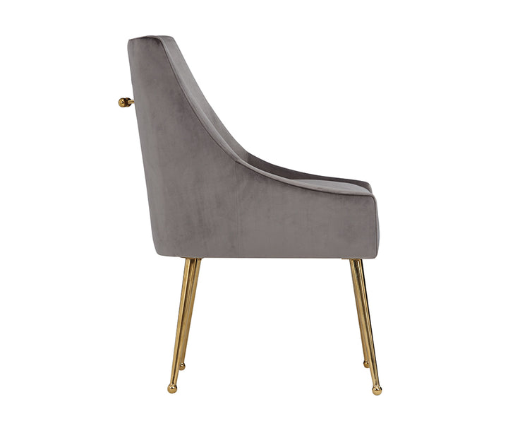 Castana Modern Grey Velvet &amp; Gold Dining Chair (Set of 2)