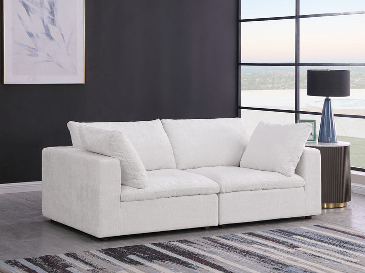 DivanItalia 1100 Modular Loveseat – Top-Grain Italian Leather - Pearl