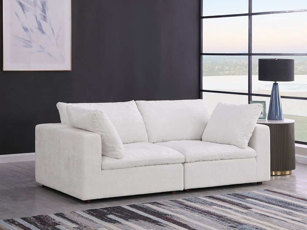 DivanItalia 1100 Modular Loveseat – Top-Grain Italian Leather - Pearl