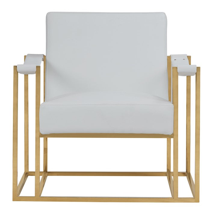 Larson Modern White Leatherette & Gold Accent Chair