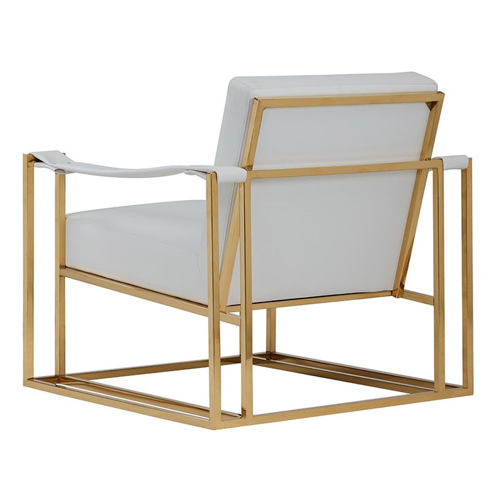 Larson Modern White Leatherette &amp; Gold Accent Chair