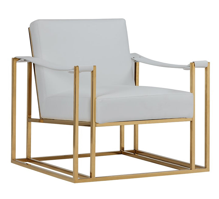 Larson Modern White Leatherette &amp; Gold Accent Chair