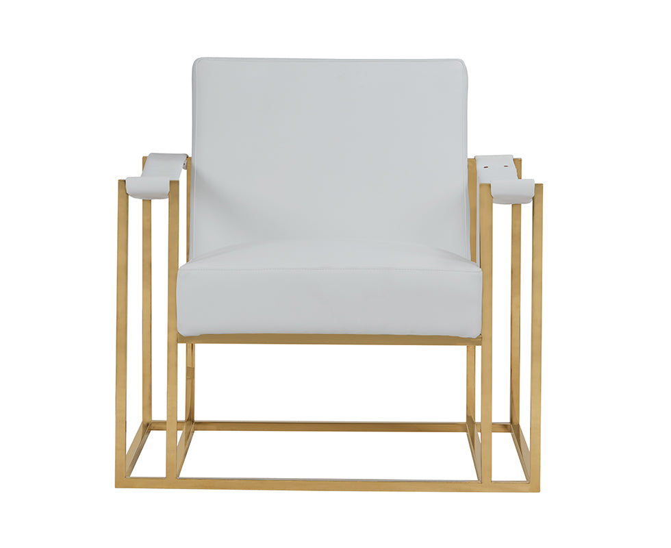 Larson Modern White Leatherette  and  Gold Accent Chair