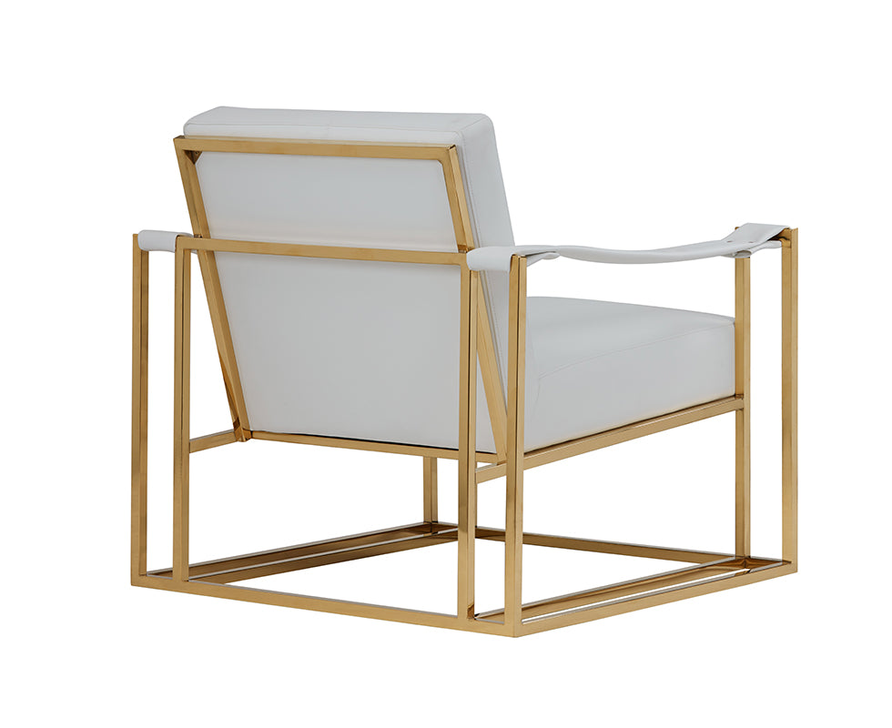 Larson Modern White Leatherette  and  Gold Accent Chair