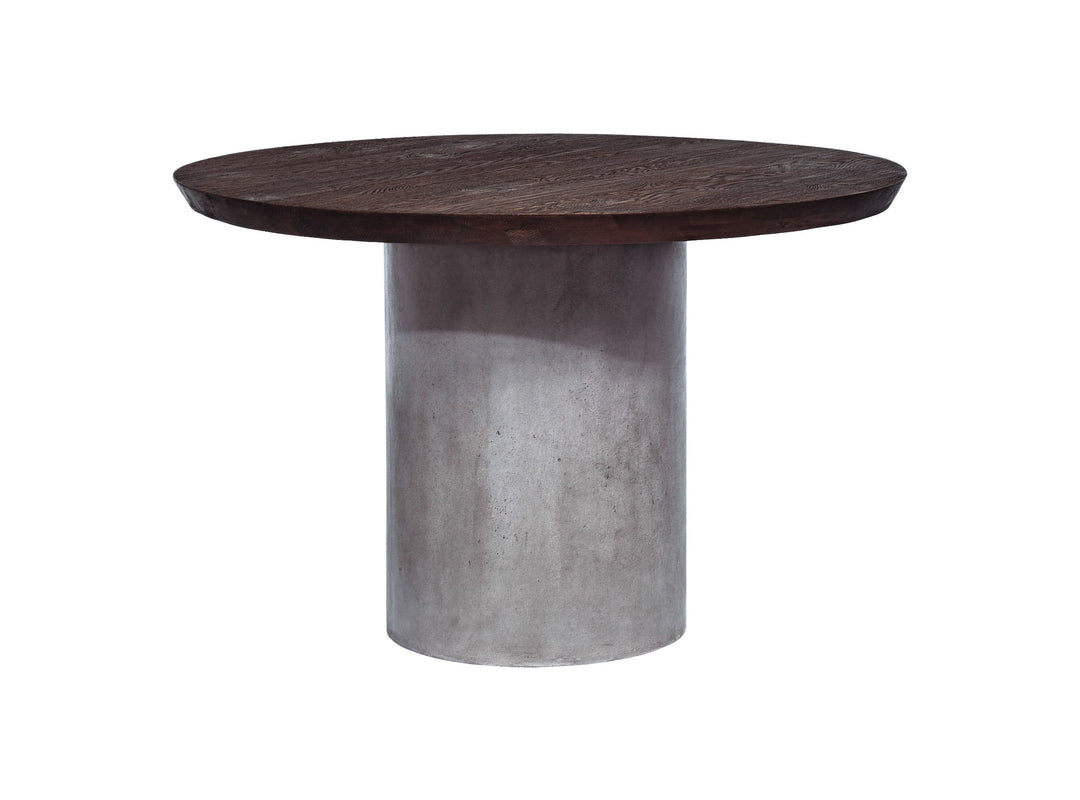 Renzo Modern Round Oak  and  Concrete Dining Table