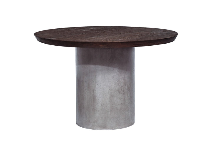 Renzo Modern Round Oak &amp; Concrete Dining Table