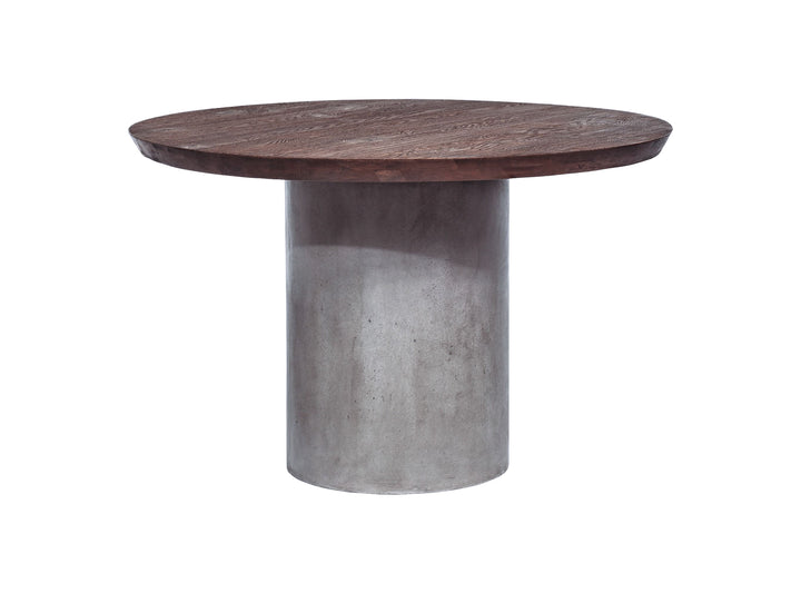 Renzo Modern Round Oak & Concrete Dining Table