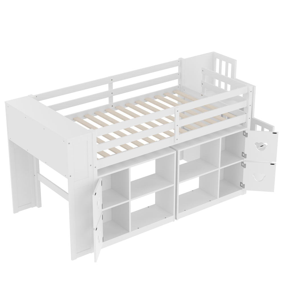 solid-low-twin-loft-bed-with-storage-cabinets-staircase-drawers-led-lights-white
